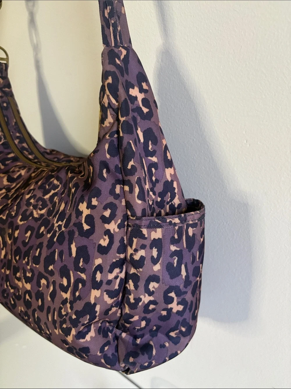Women’s Leopard Print Purple Shoulder Bag